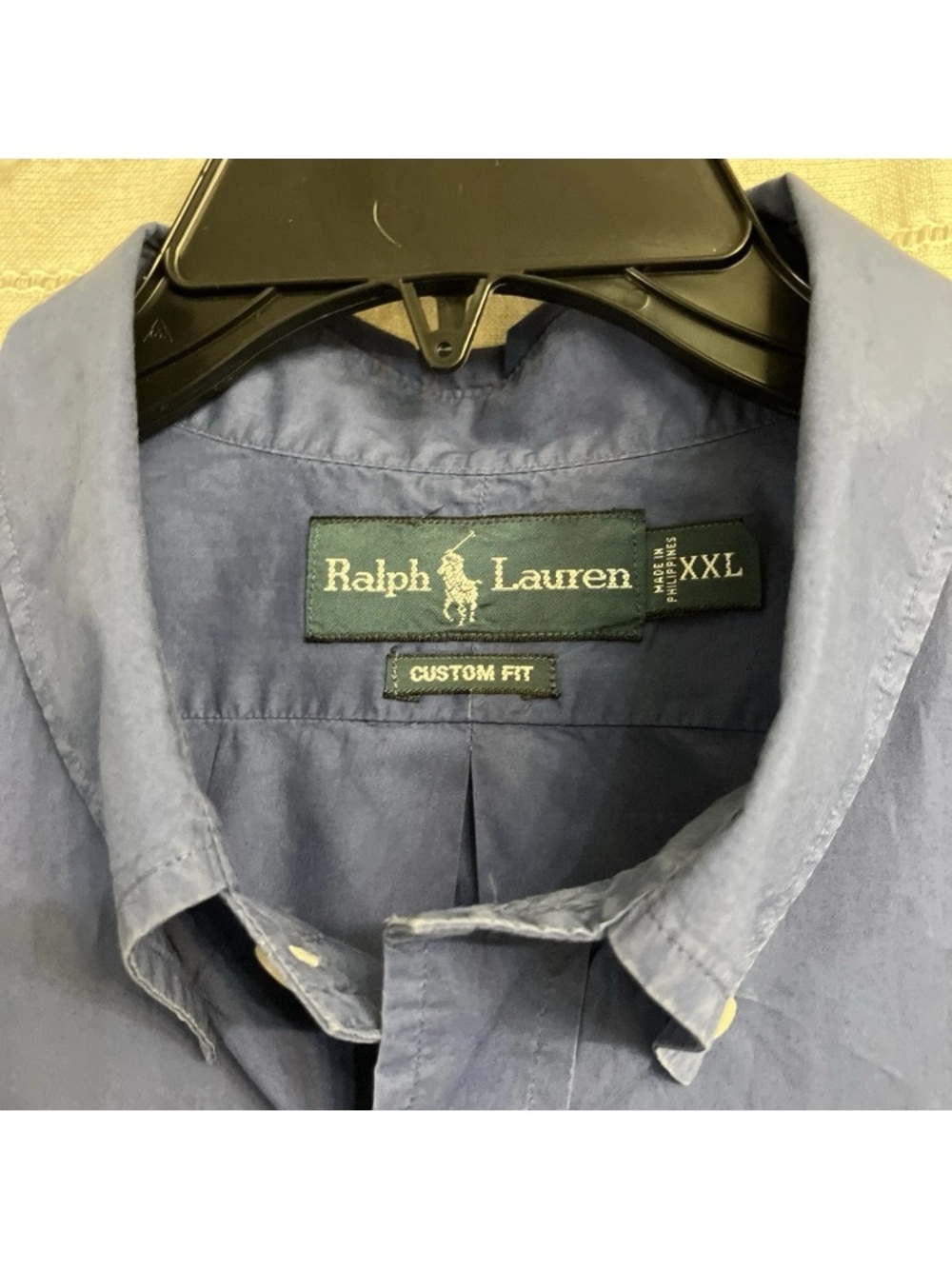 Ralph Lauren Men's Blue Long Sleeve Button Down Cotton Yellow Horseman Sz 2X GUC - Picture 2 of 6